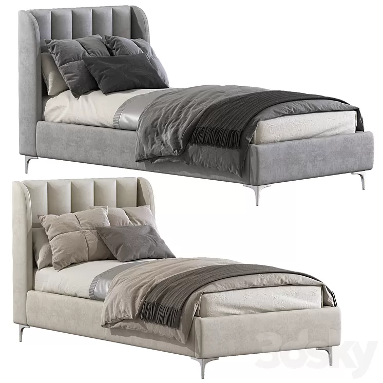 Bed Blush Lizbeth Velvet Single Bed 3D Model