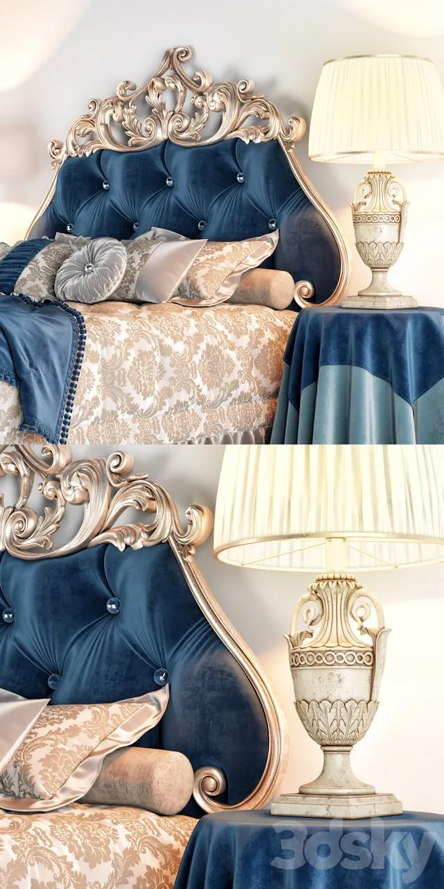 Bed Bolzan Letti Velvet 3D Model Bed Bolzan Letti Velvet 3D Model