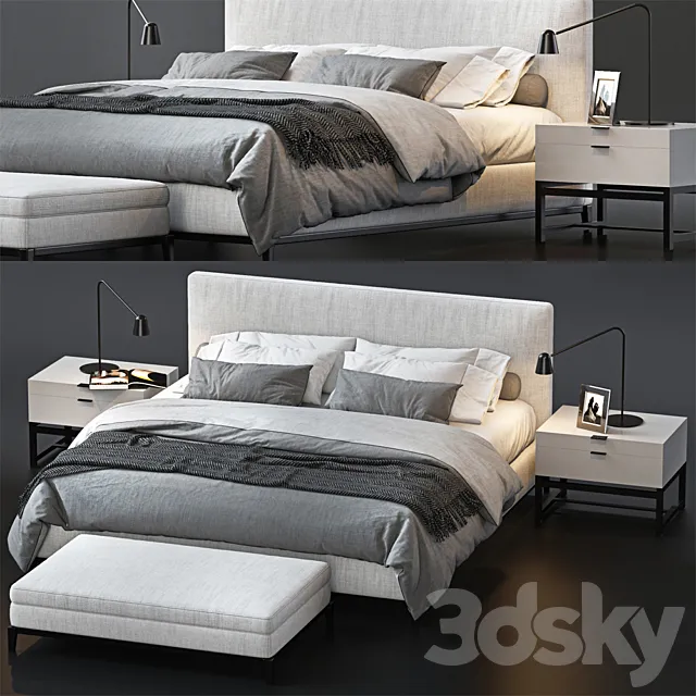 BED BY MINOTTI 5 3DModel BED BY MINOTTI 5 3DModel