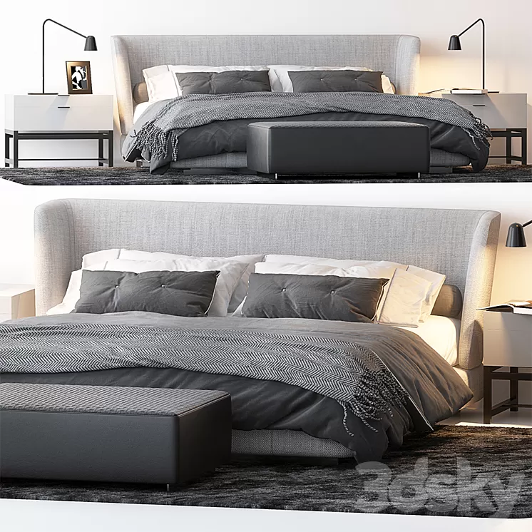 BED BY MINOTTI 6 3D Model