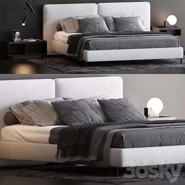 BED BY MINOTTI 8 3D Model