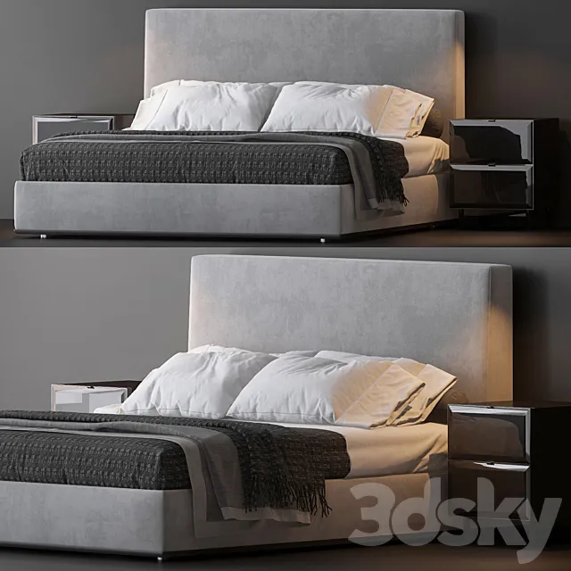 BED BY MINOTTI 9 3D Model BED BY MINOTTI 9 3D Model