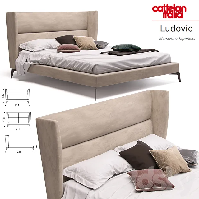Bed Cattelan Italia Ludovic 3D Model