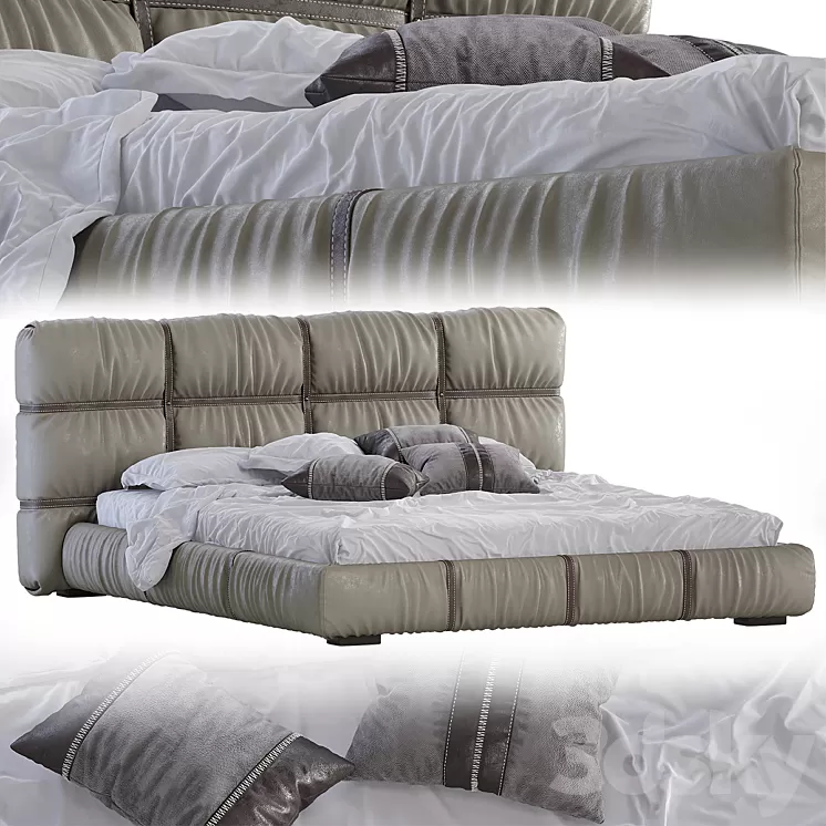 Bed Crossover Night 3D Model