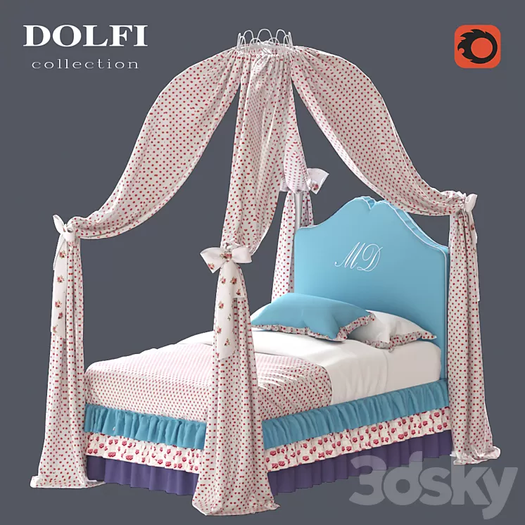Bed "Dolfi" 3D Model Bed "Dolfi" 3D Model