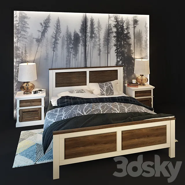 Bed double Folk. Wellige 3DModel Bed double Folk. Wellige 3DModel