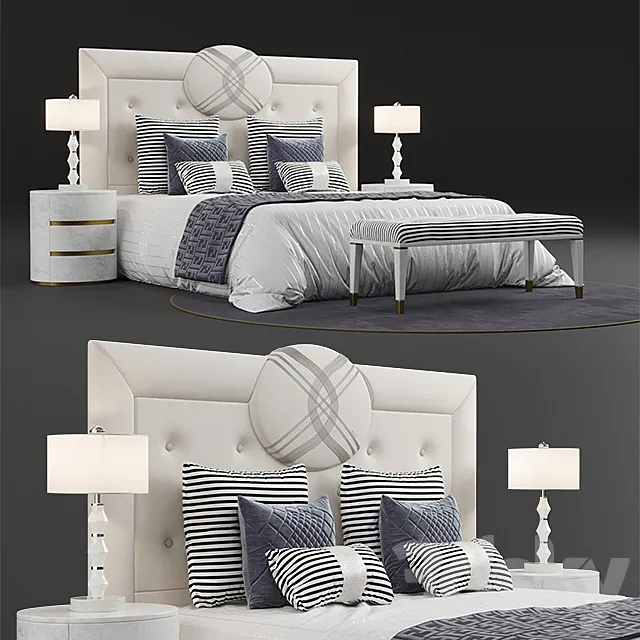 Bed Fendi Cameo Maxi Bed 3DModel Bed Fendi Cameo Maxi Bed 3DModel