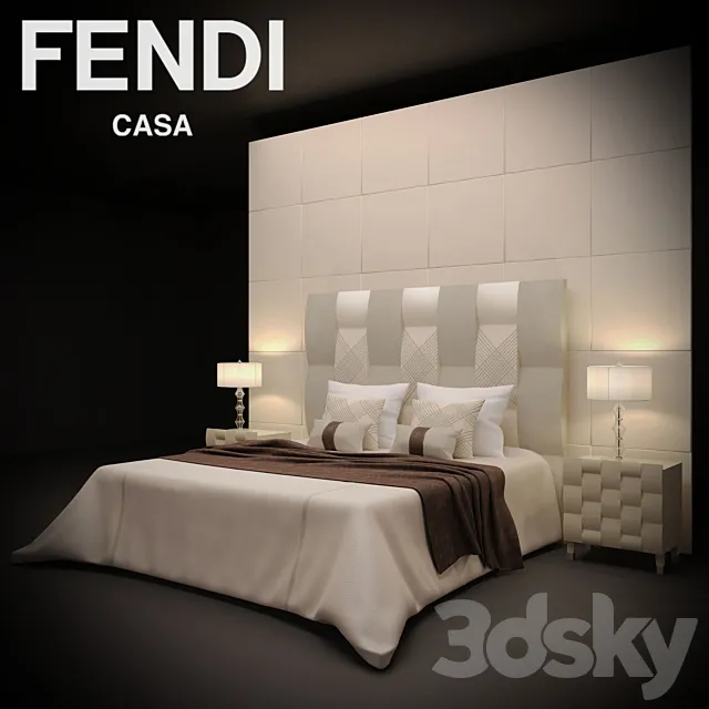 Bed FENDI casa 3D Model