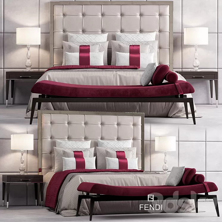 Bed FENDI CASA SAVILE 3D Model Bed FENDI CASA SAVILE 3D Model
