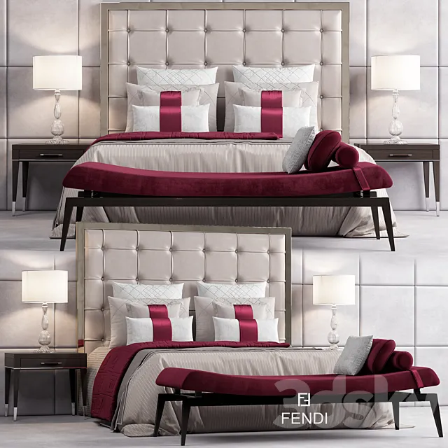 Bed FENDI CASA SAVILE 3DModel