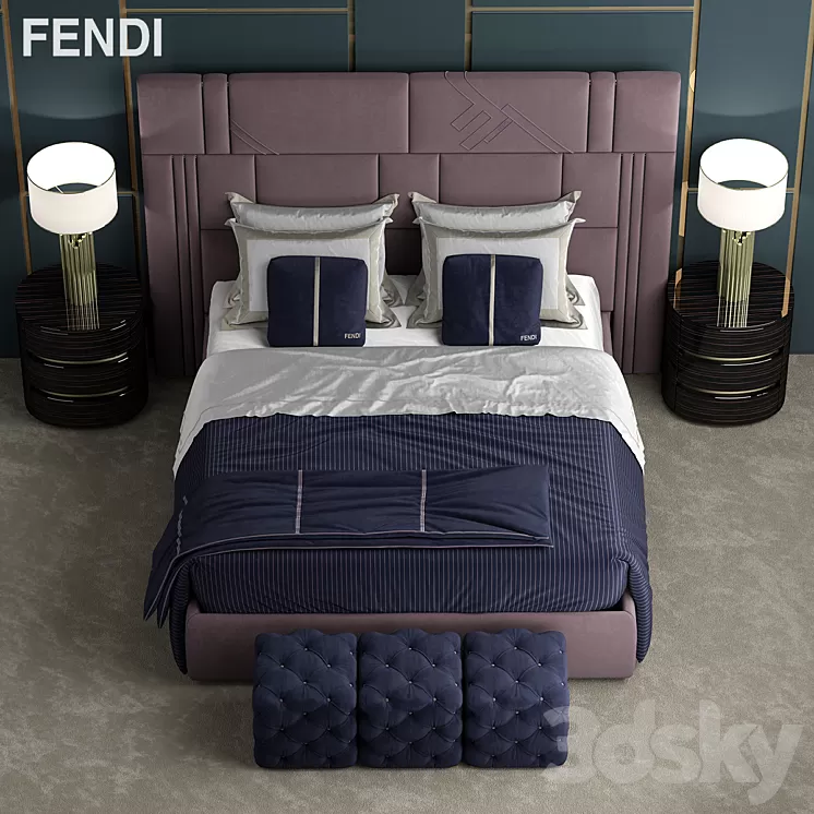 Bed fendi Nabucco Bed 3D Model