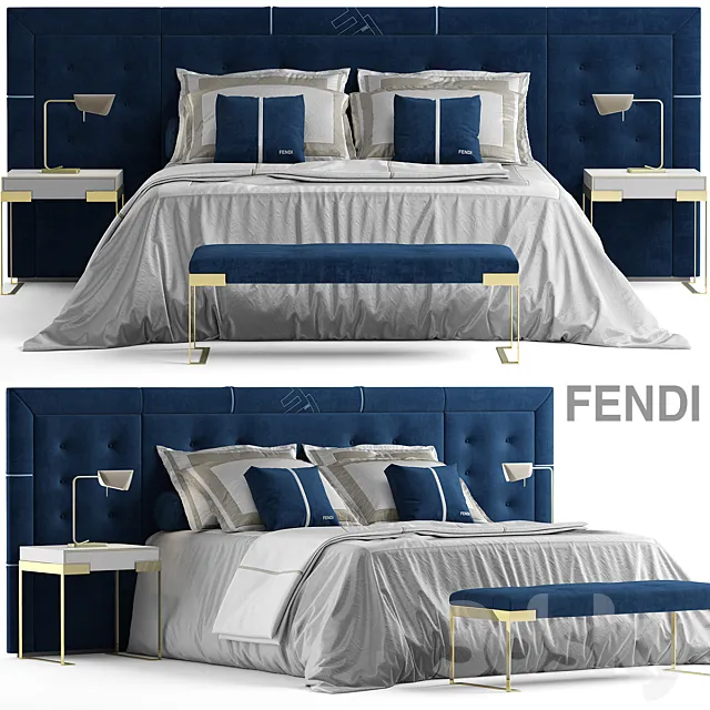 Bed fendi pincio bed 3DModel