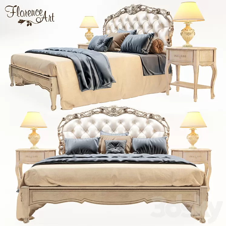Bed Florence Art 3D Model Bed Florence Art 3D Model