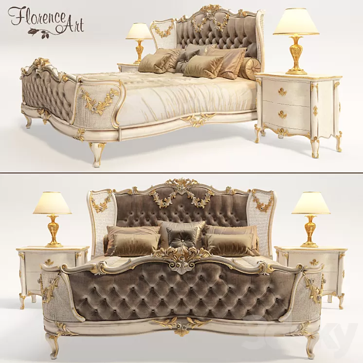 Bed Florence Art 3D Model