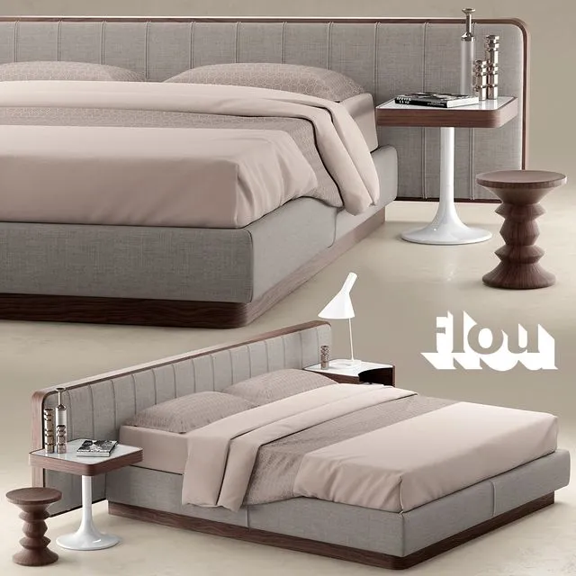 Bed FLOU LETTO ERMES 3D Model Bed FLOU LETTO ERMES 3D Model