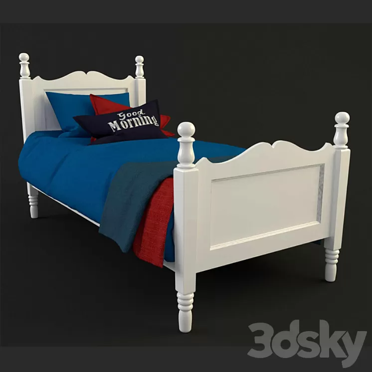 Bed for a teenager 3D Model Bed for a teenager 3D Model