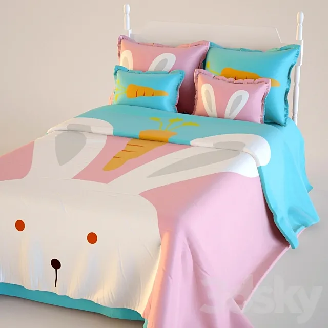Bed for children 8 1000h1600 3D Model Bed for children 8 1000h1600 3D Model