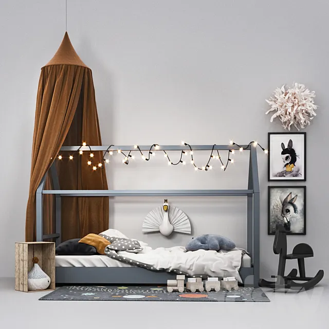 Bed frame house 3DModel Bed frame house 3DModel