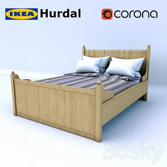 Bed frame IKEA Gurdal 3DModel Bed frame IKEA Gurdal 3DModel
