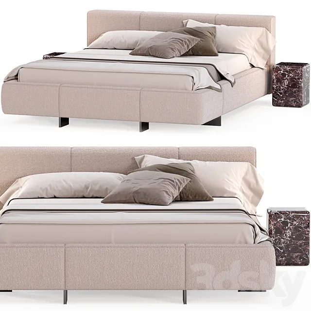 Bed from the Minotti factory Yves-bed series 3D Model