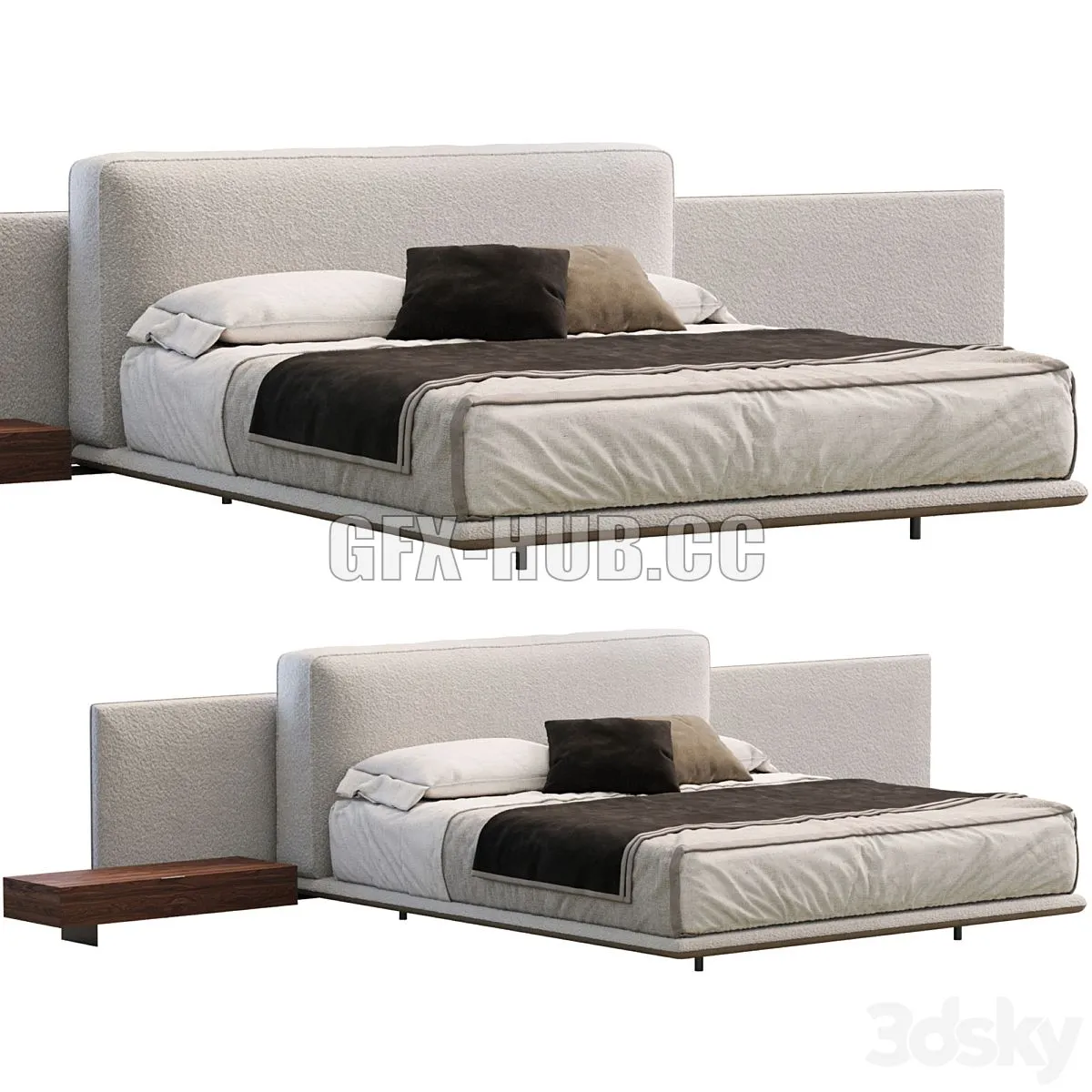 Bed Horizonte By Minotti 3D Model