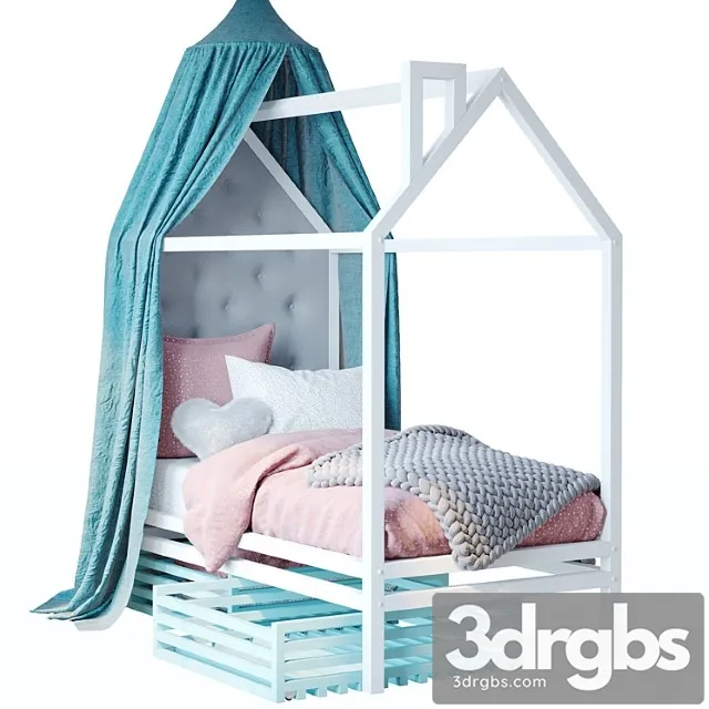 Bed House Set 02 3D Model Download