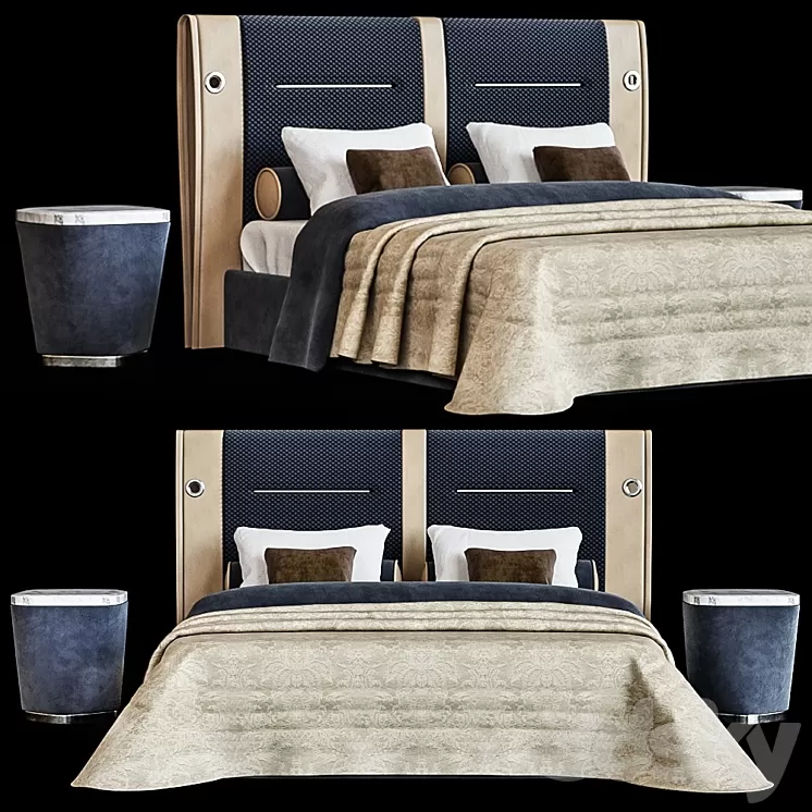 Bed Icon HEADBOARD 3D Model