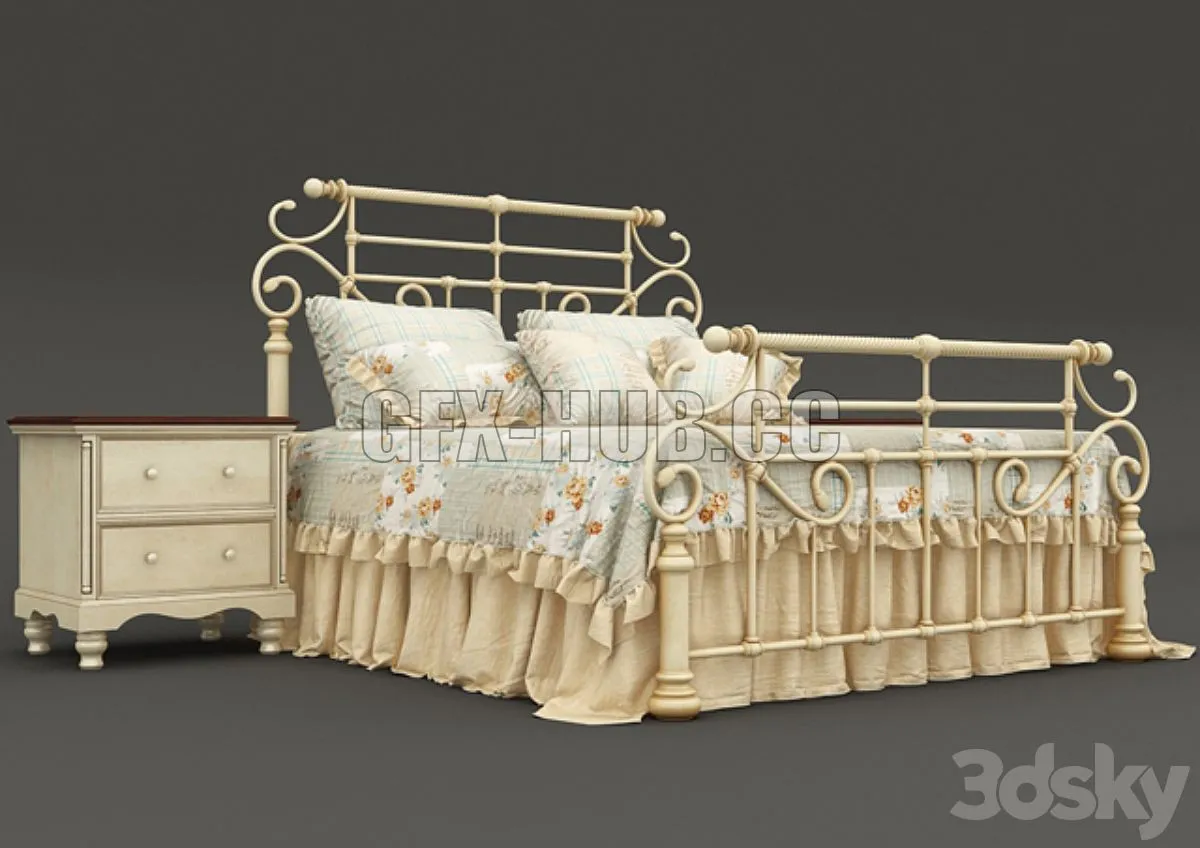 Bed in the style of Provence 3D Model Bed in the style of Provence 3D Model