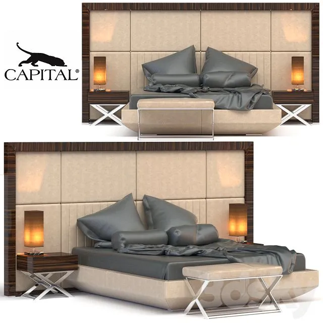 Bed Kimera Double Bed set by Capital (Atmosphera) 3D Model Bed Kimera Double Bed set by Capital (Atmosphera) 3D Model