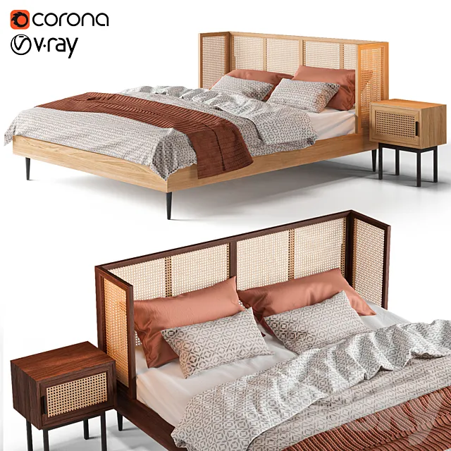 Bed La Redoute Waska _ Noya 3DModel Bed La Redoute Waska _ Noya 3DModel