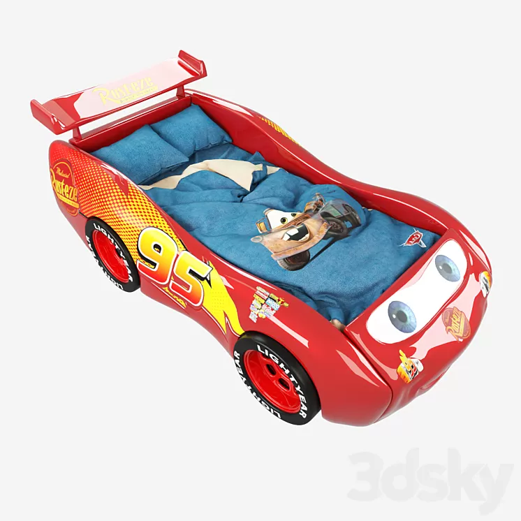Bed Lightning Mcqueen 3D Model 3DSKY Decor Helper