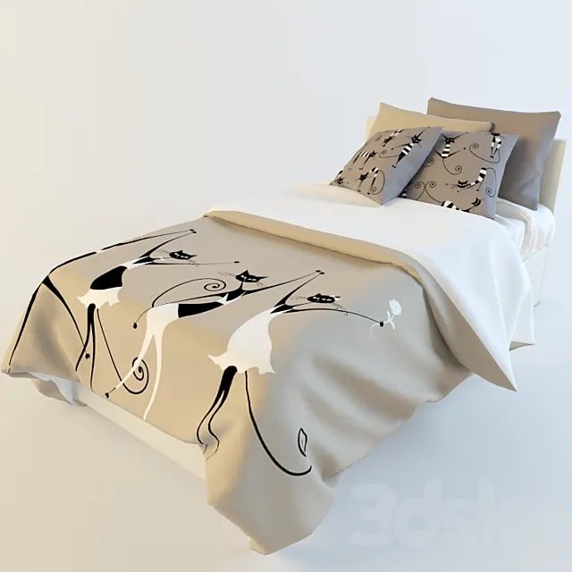 Bed linen for children’s “cat” 3DModel Bed linen for children’s “cat” 3DModel