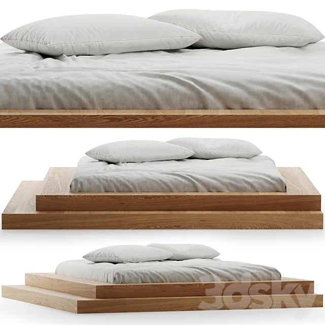 Bed linen with pillows 3D Model Bed linen with pillows 3D Model