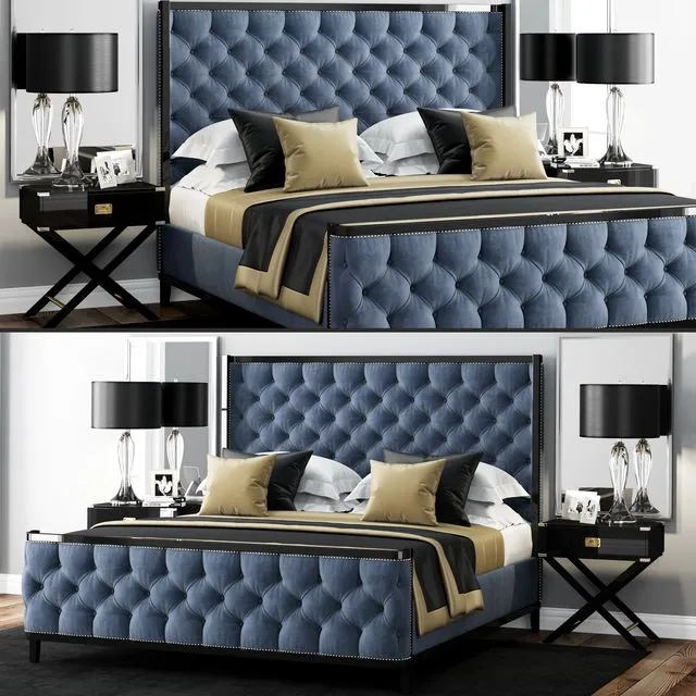 Bed LuXeo USA Kensington Queen Tufted 3D Model