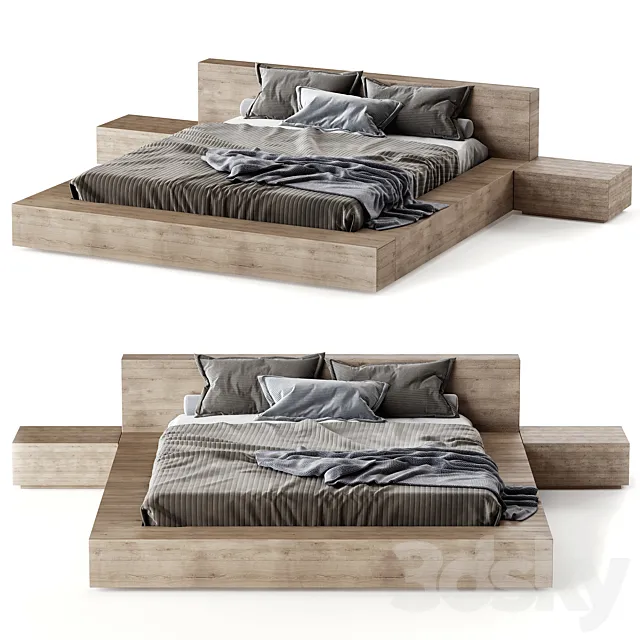 Bed Madra by Ethnicraft 3D Model Bed Madra by Ethnicraft 3D Model