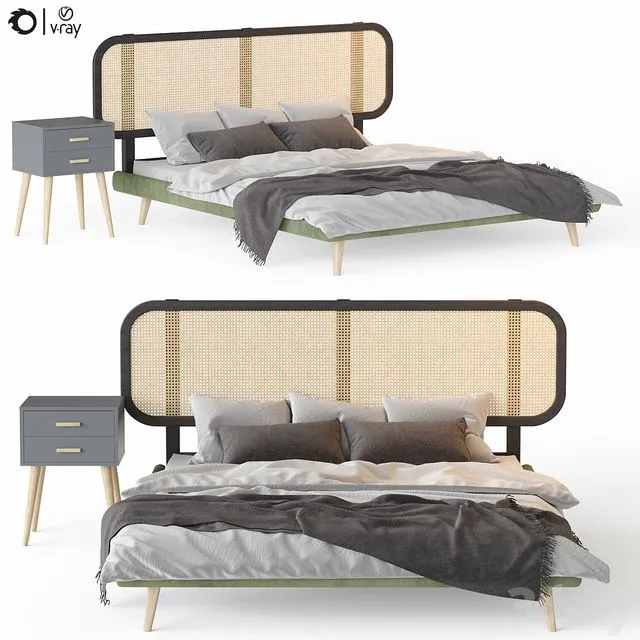 Bed Male table Evaine 3D Model Bed Male table Evaine 3D Model
