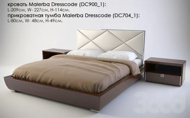bed Malerba Dresscode (DC900_1) 3D Model bed Malerba Dresscode (DC900_1) 3D Model