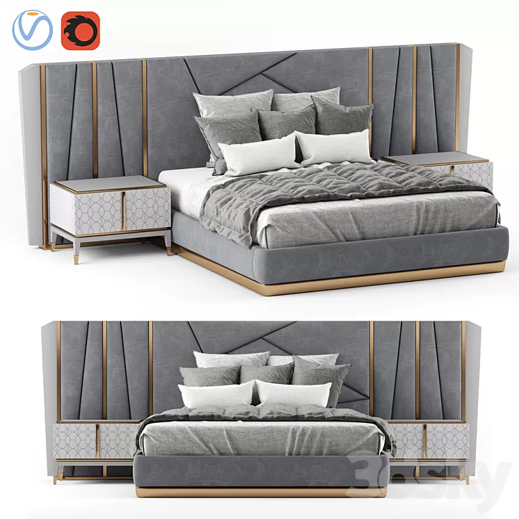 Bed MASCARI Valderamobili 3D Model