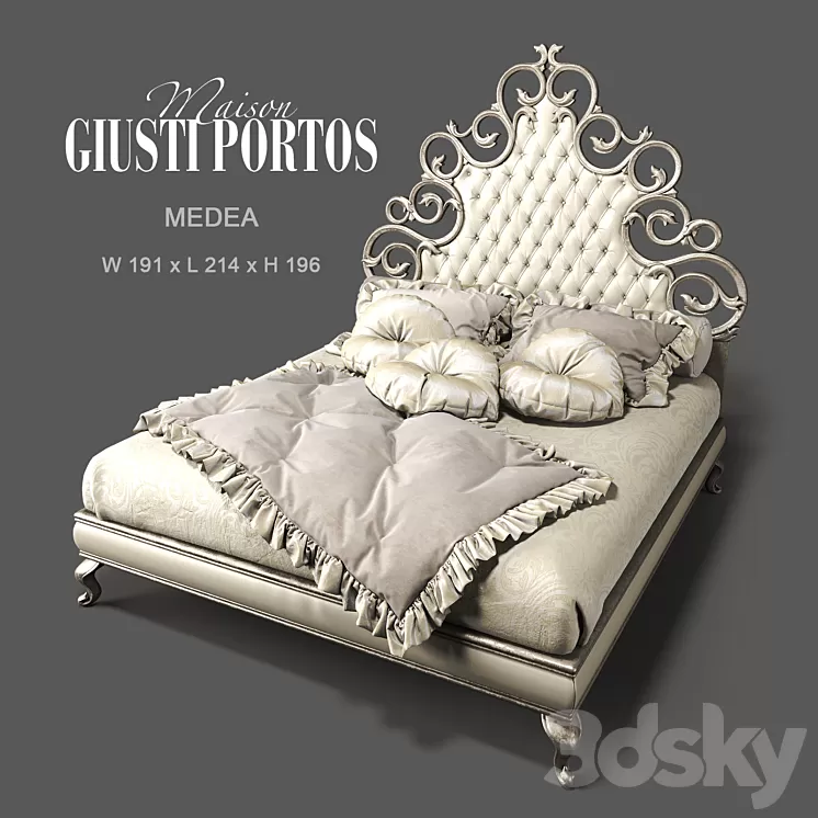 Bed Medea_Giusti Portos 3D Model