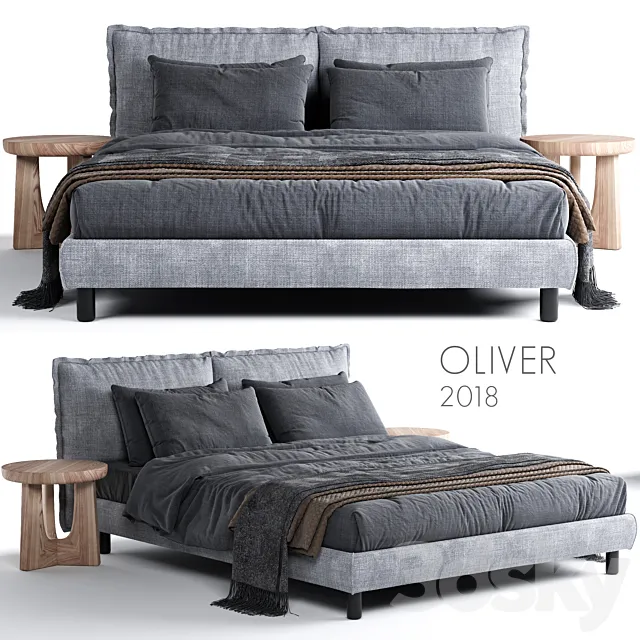 Bed Meridiani Oliver 3D Model Bed Meridiani Oliver 3D Model