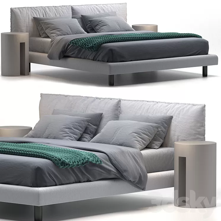 Bed Meridiani Oliver 3D Model Free Download