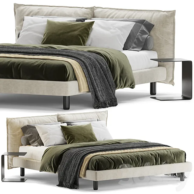 Bed Meridiani Oliver 3DModel Bed Meridiani Oliver 3DModel