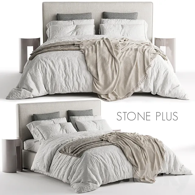 Bed Meridiani Stone Plus 3DModel Bed Meridiani Stone Plus 3DModel