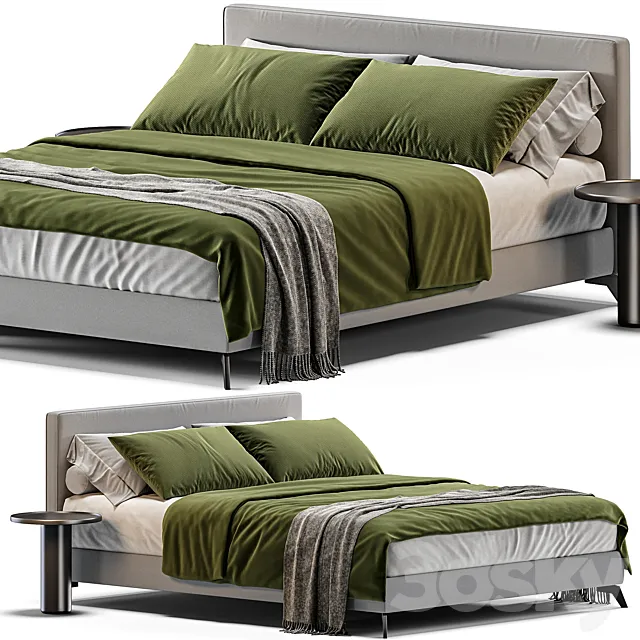 Bed Meridiani Stone Up 3D Model Bed Meridiani Stone Up 3D Model