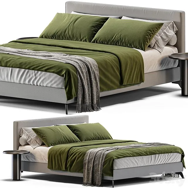 Bed Meridiani Stone Up 3D Model Bed Meridiani Stone Up 3D Model