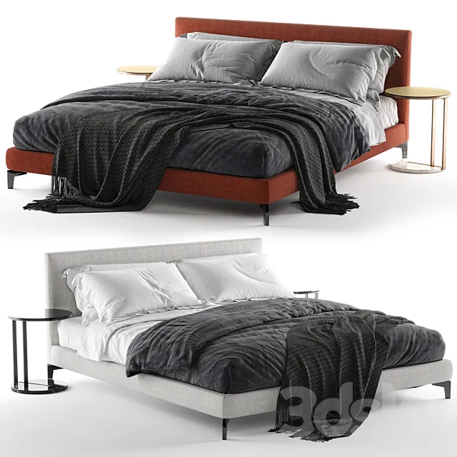 Bed Meridiani Stone Up 3DModel Bed Meridiani Stone Up 3DModel