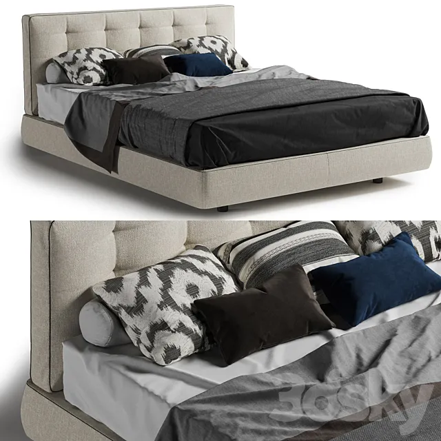 Bed Minotti Bedford Rodolfo Dordoni 3DModel Bed Minotti Bedford Rodolfo Dordoni 3DModel