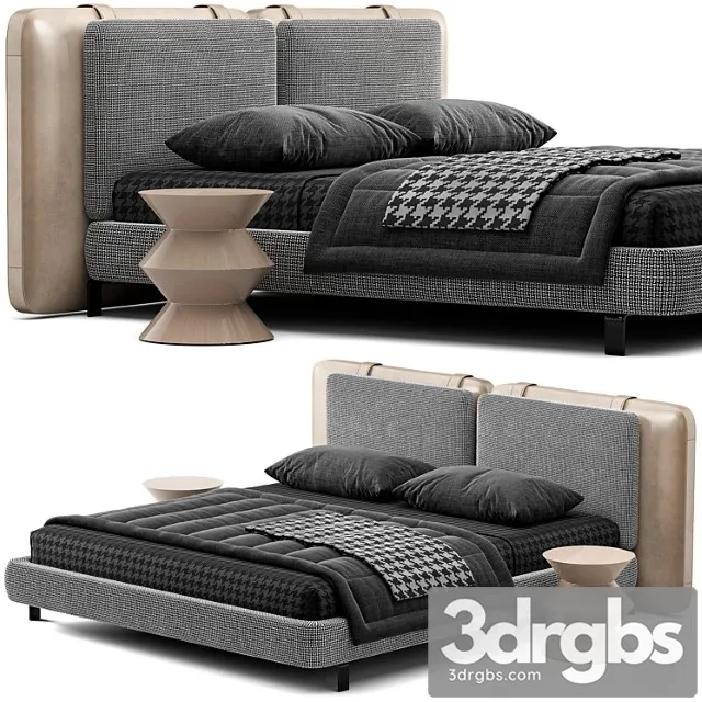 Bed Minotti Tatlin Soft 1 3D Model Download