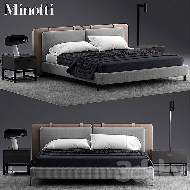 Bed minotti tatlin SOFT 3DModel