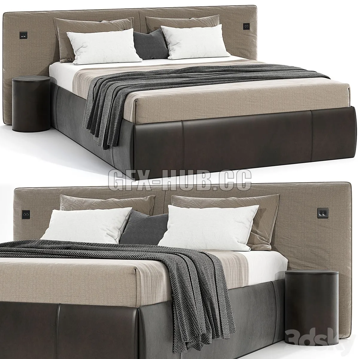 Bed Modern 03 3D Model